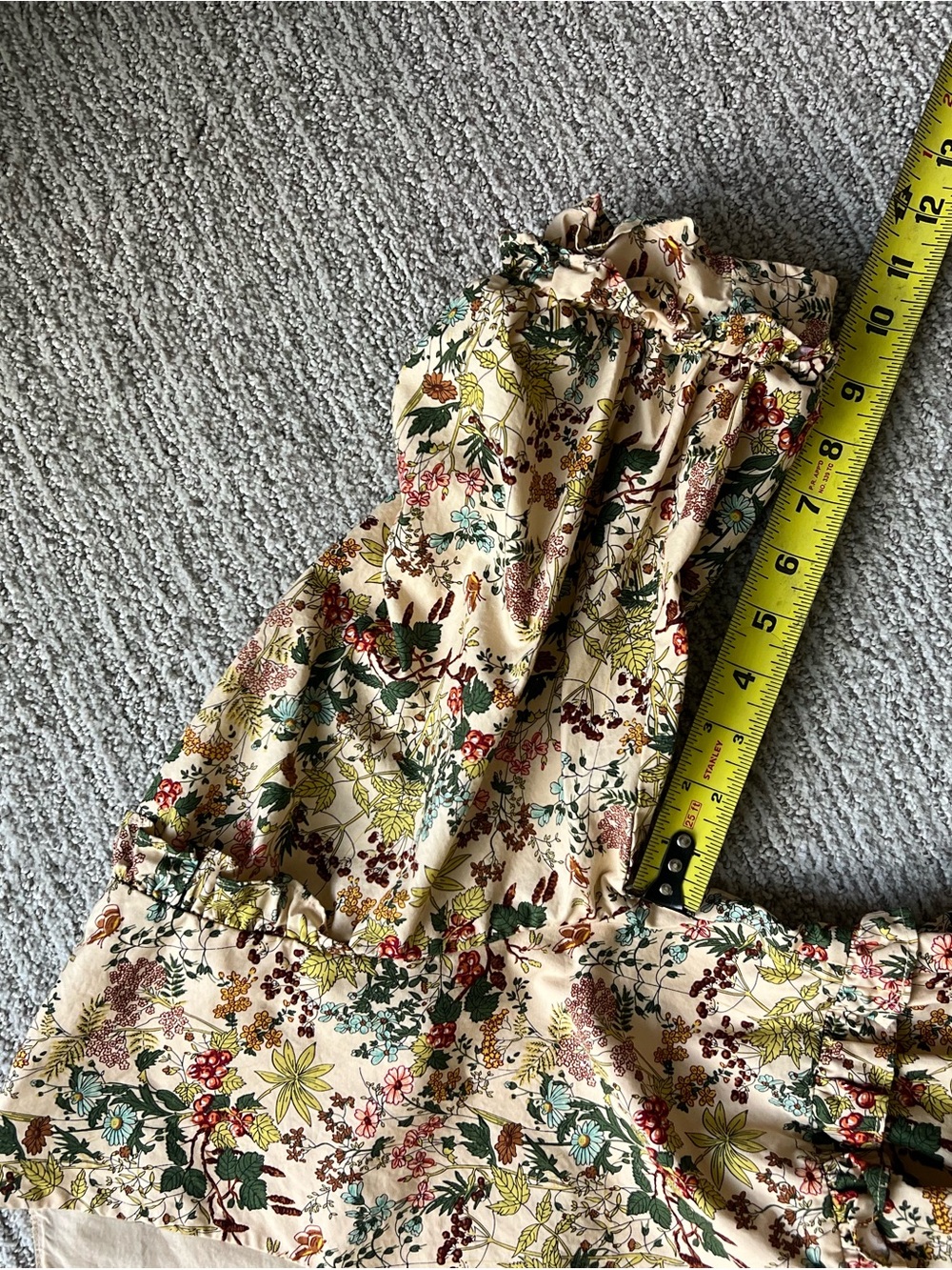 Floral Square-Neck Mini Dress in Cream - Picture 9 of 11
